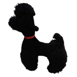 Peluche cane barboncino nero impagliato da collezione primi anni 60 h.50