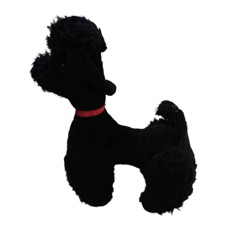 Peluche cane barboncino nero impagliato da collezione primi anni 60 h.50