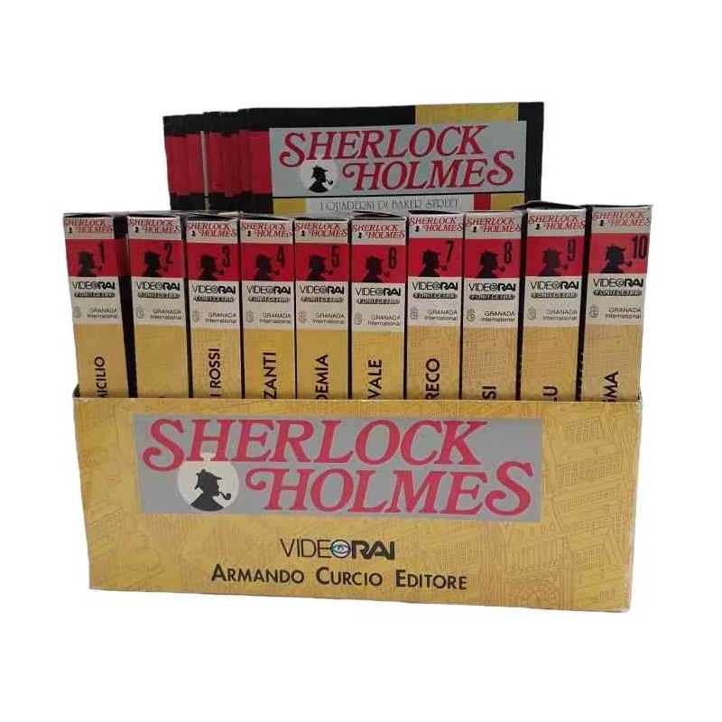 Vhs - Sherlock Holmes (Jeremy Brent) - Videorai Curcio 10 cassette - con rivista