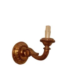 Coppia applique in legno dorato