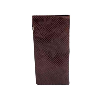 Portaocchiali a busta in pelle marrone vintage