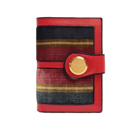 Portafoglio donna in velluto e pelle vintage