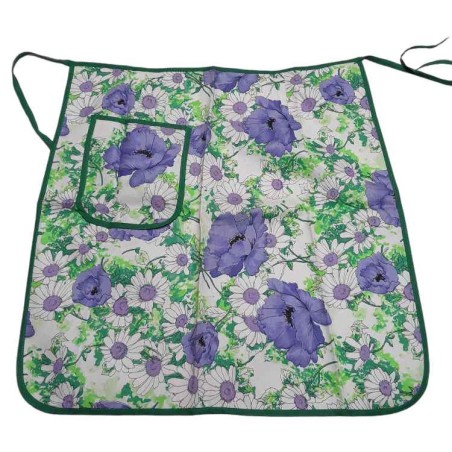 Grembiule da cucina con tasca stampa floreale cotone