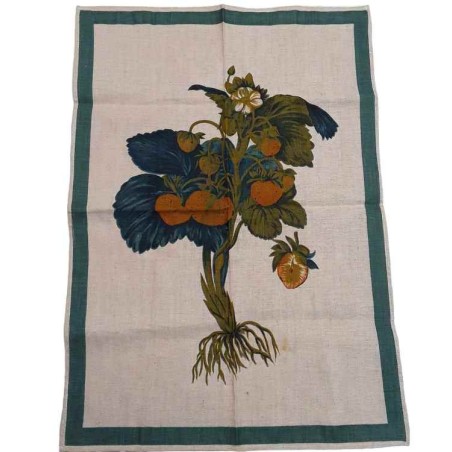 Asciugapiatti "Le fragole" in lino