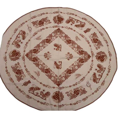 Tovaglia ovale 85*75 cm stampa romagnola spiga e uva color ruggine