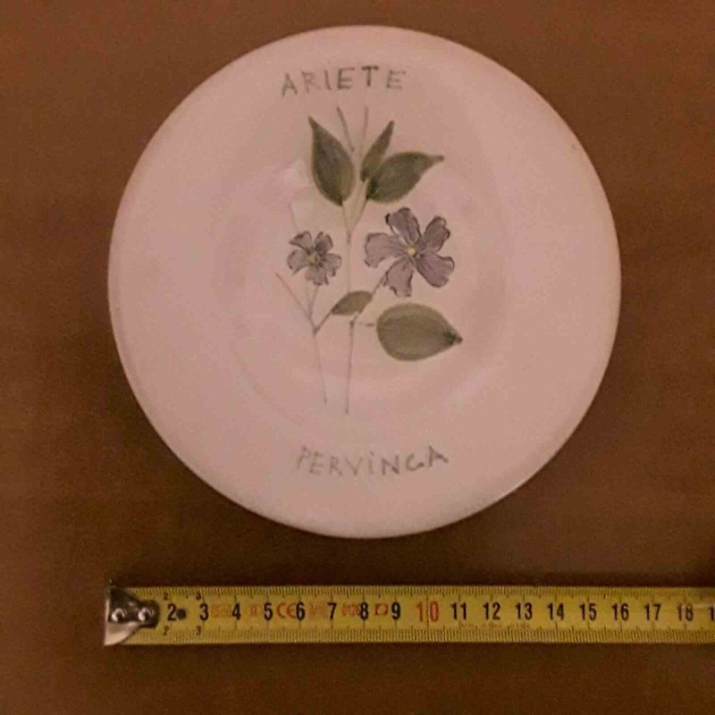 Piatto in Ceramica (Faenza) Ariete - Pervinca diam.15 cm
