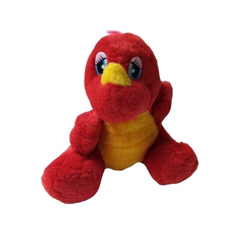 Peluche pupazzo drago rosso e giallo prima infanzia