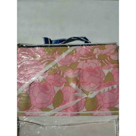 Coppia di Lenzuola Matrimoniali con 2 federe - disegno: Peonie Rosa anni 70