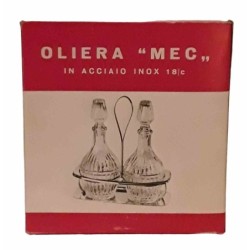 Oliera MEC 2 pezzi vetro e acciaio inox