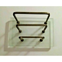 Portabuste Vintage da scrivania (vetro e metallo (15x10 cm - altezza 9 cm)