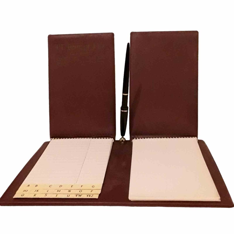 Set Scrivania (Rubrica - Notes - Penna) (30x22 cm in pelle - vintage